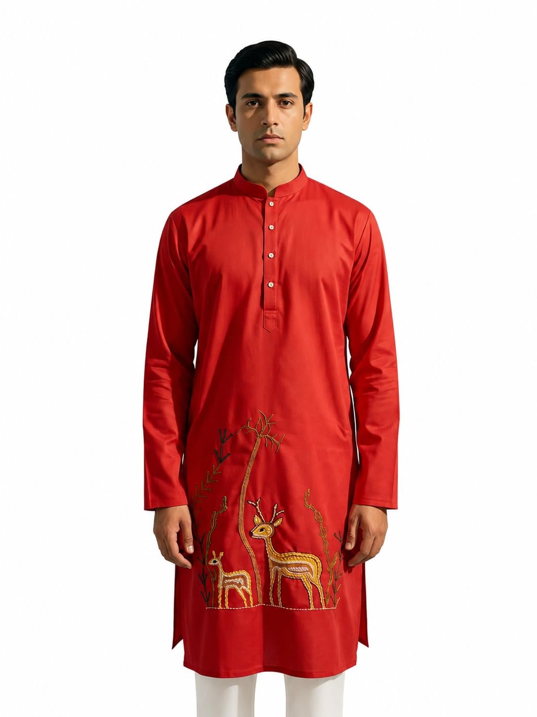 Embroidered Cotton Kurta for Men